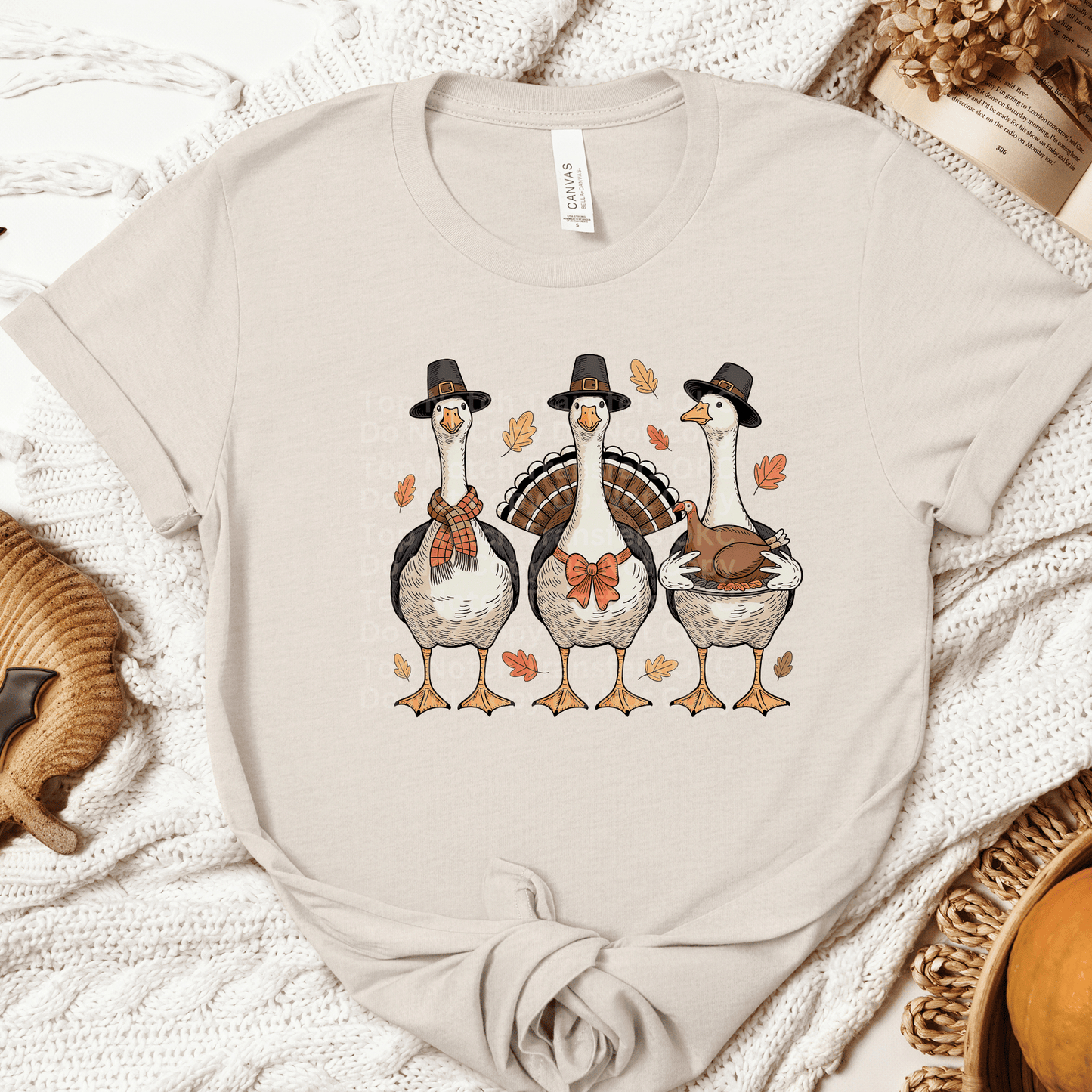 Thanksgiving Pilgrim Geese DTF Transfer