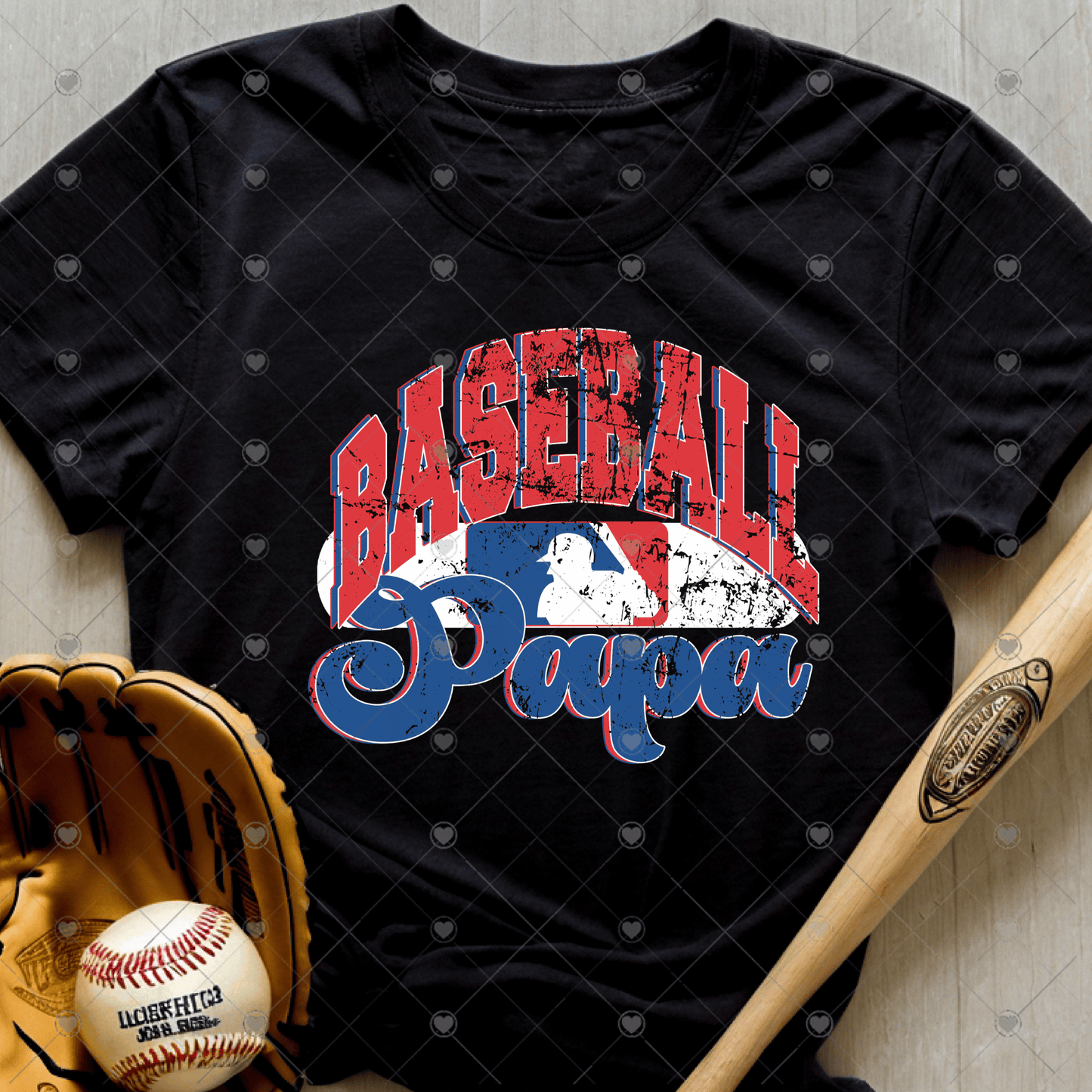 Distressed Baseball Papa DTF Transfer