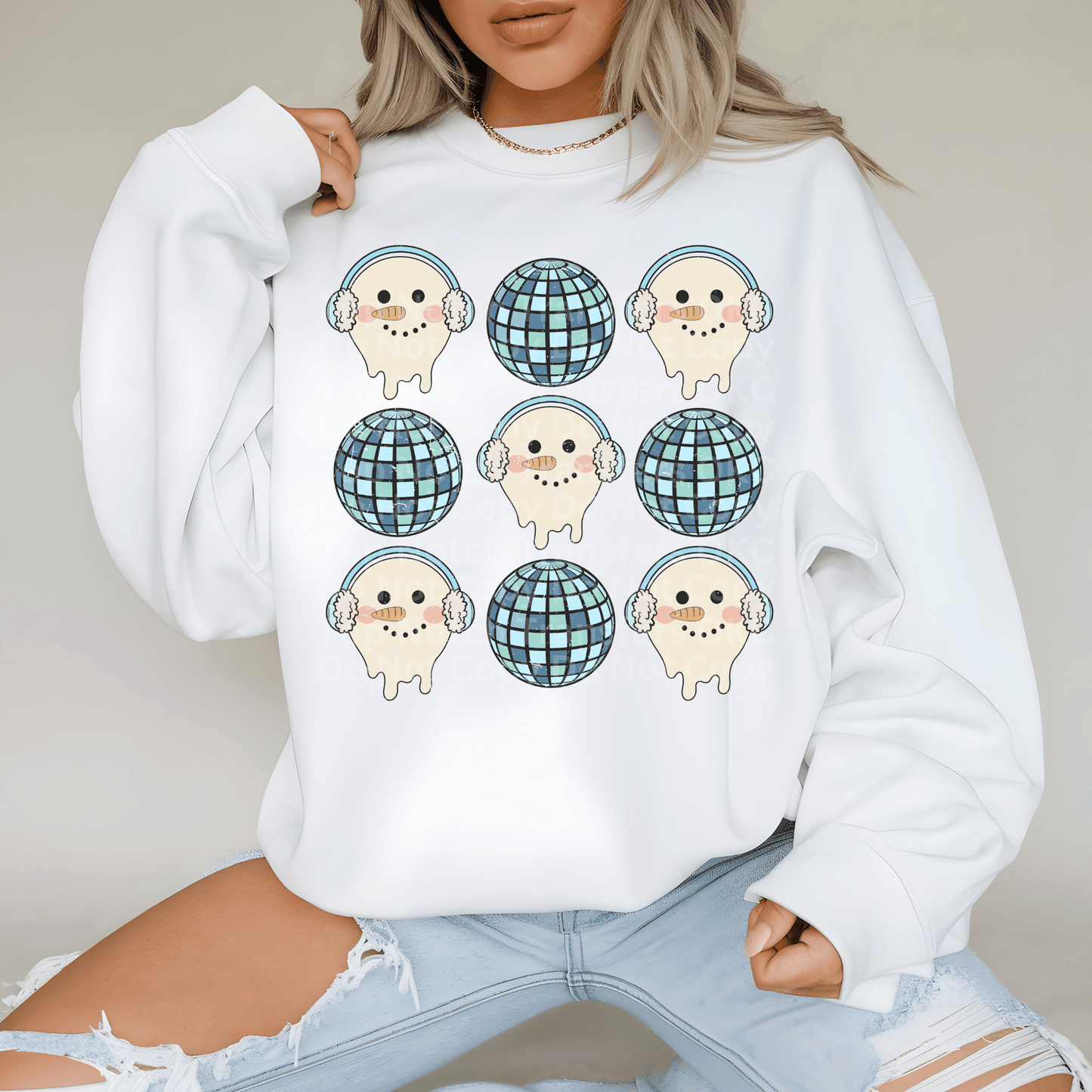 Snowmen & Disco Ball Coquette DTF Transfer