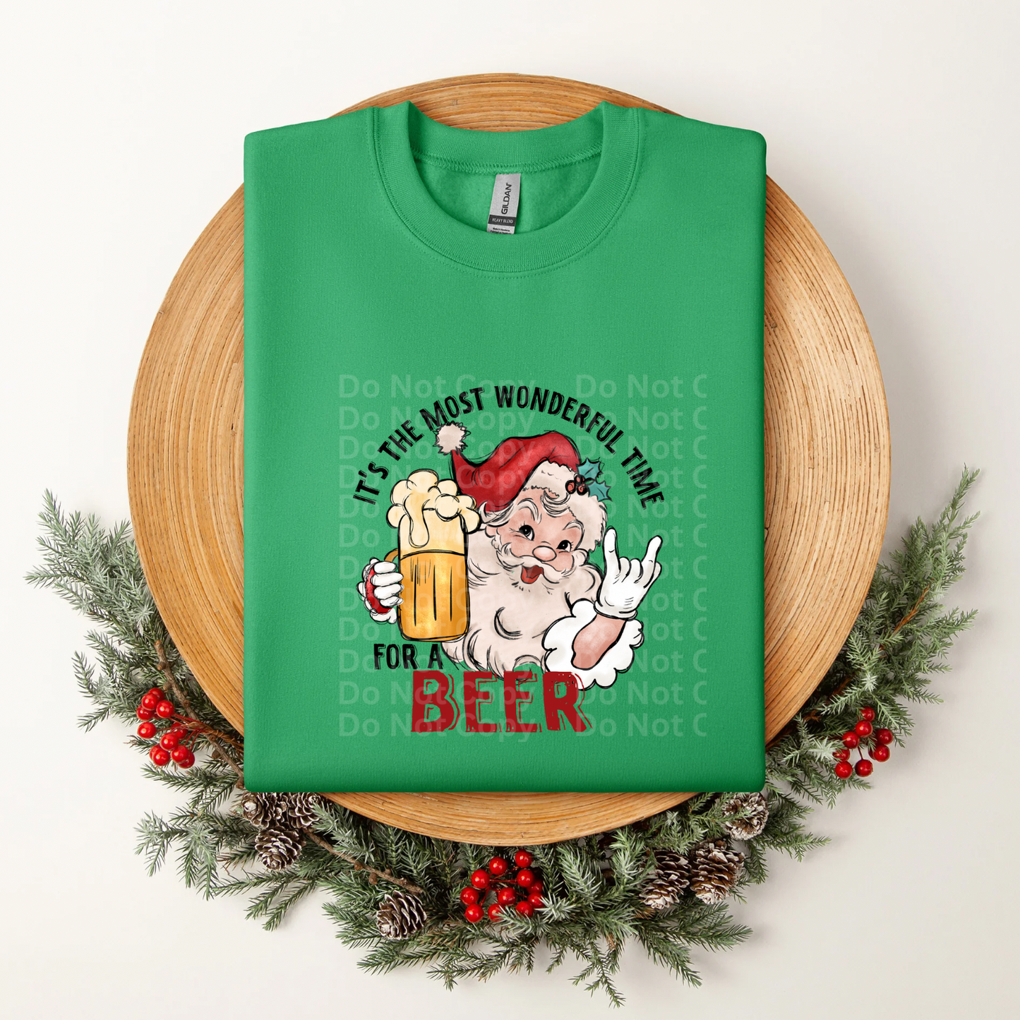 Most wonderful time for a Beer black text DTF Transfer