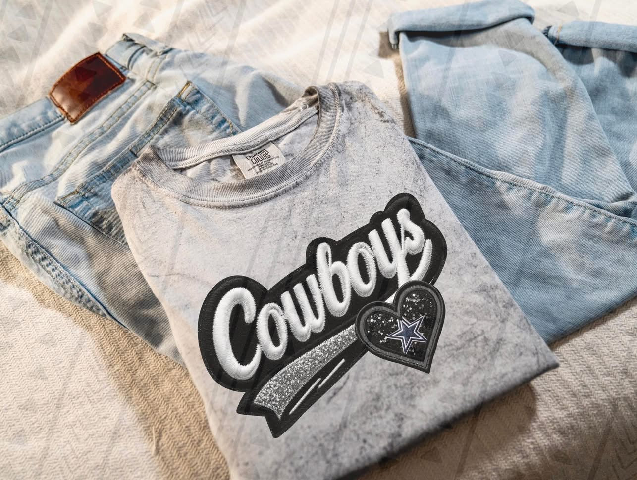 Faux Embroidery_Cowboys DTF Transfer
