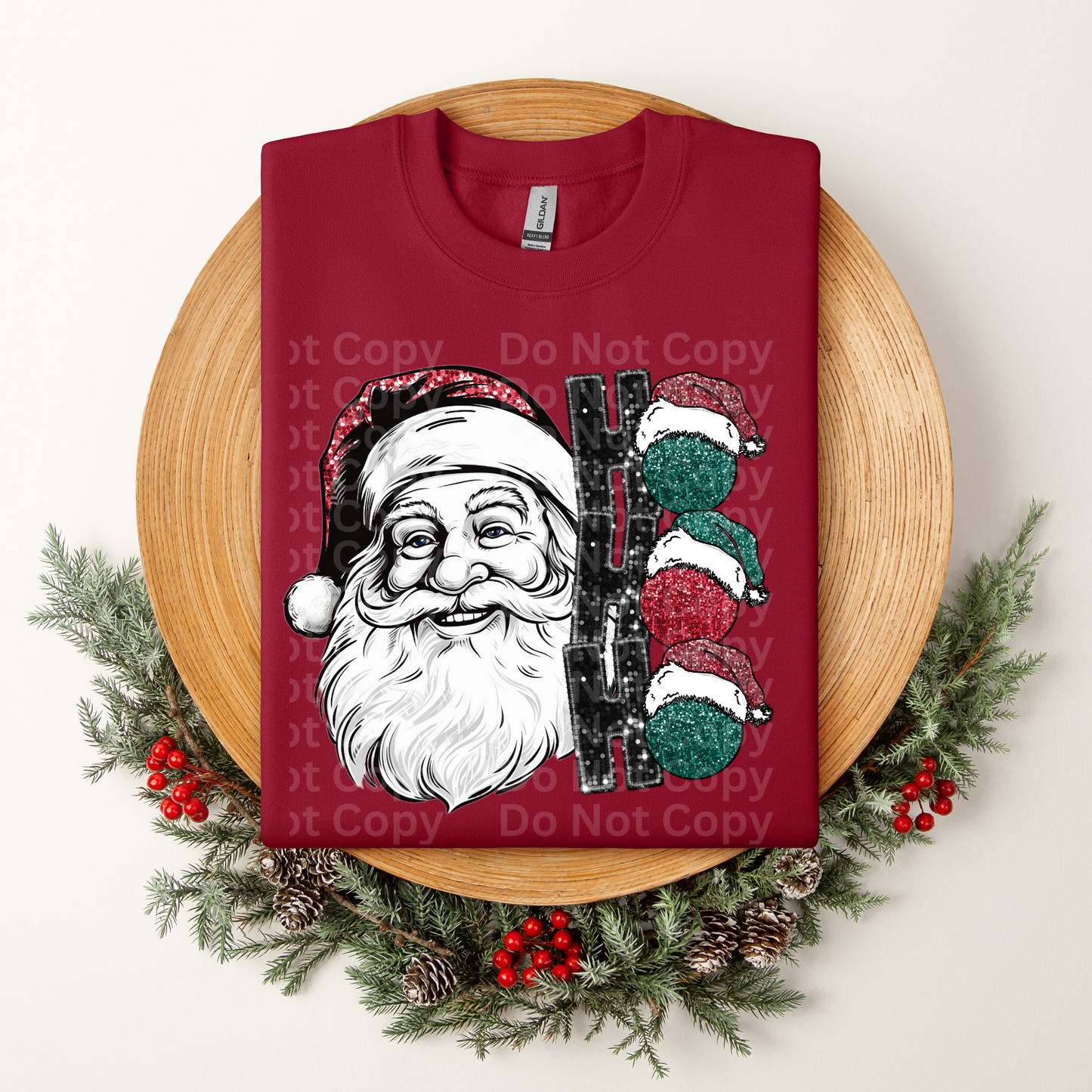 Santa Blk & White DTF Transfer
