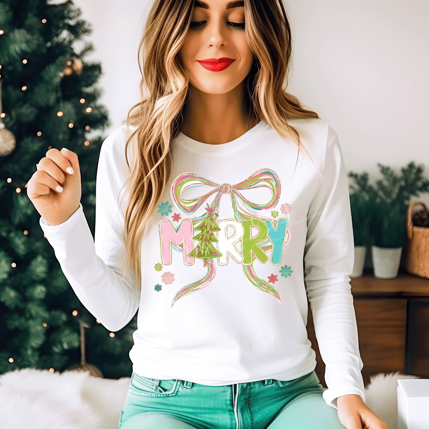 Merry Bow DTF Transfer