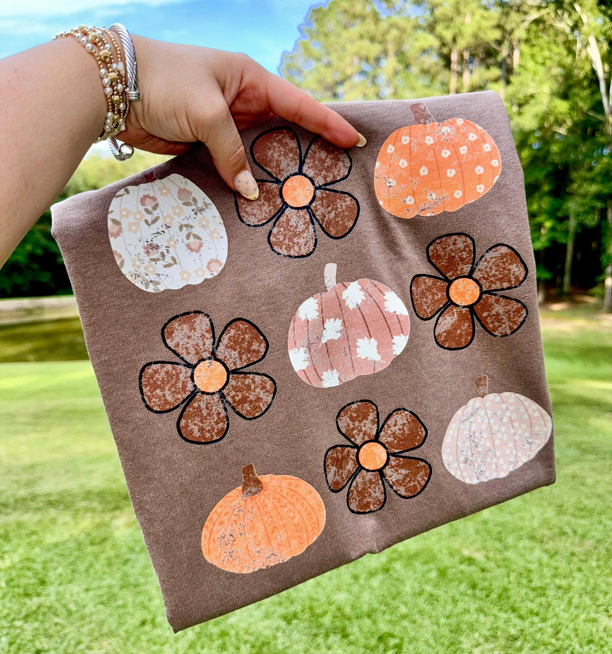 Fall Flowers & Pumpkins DTF Transfer