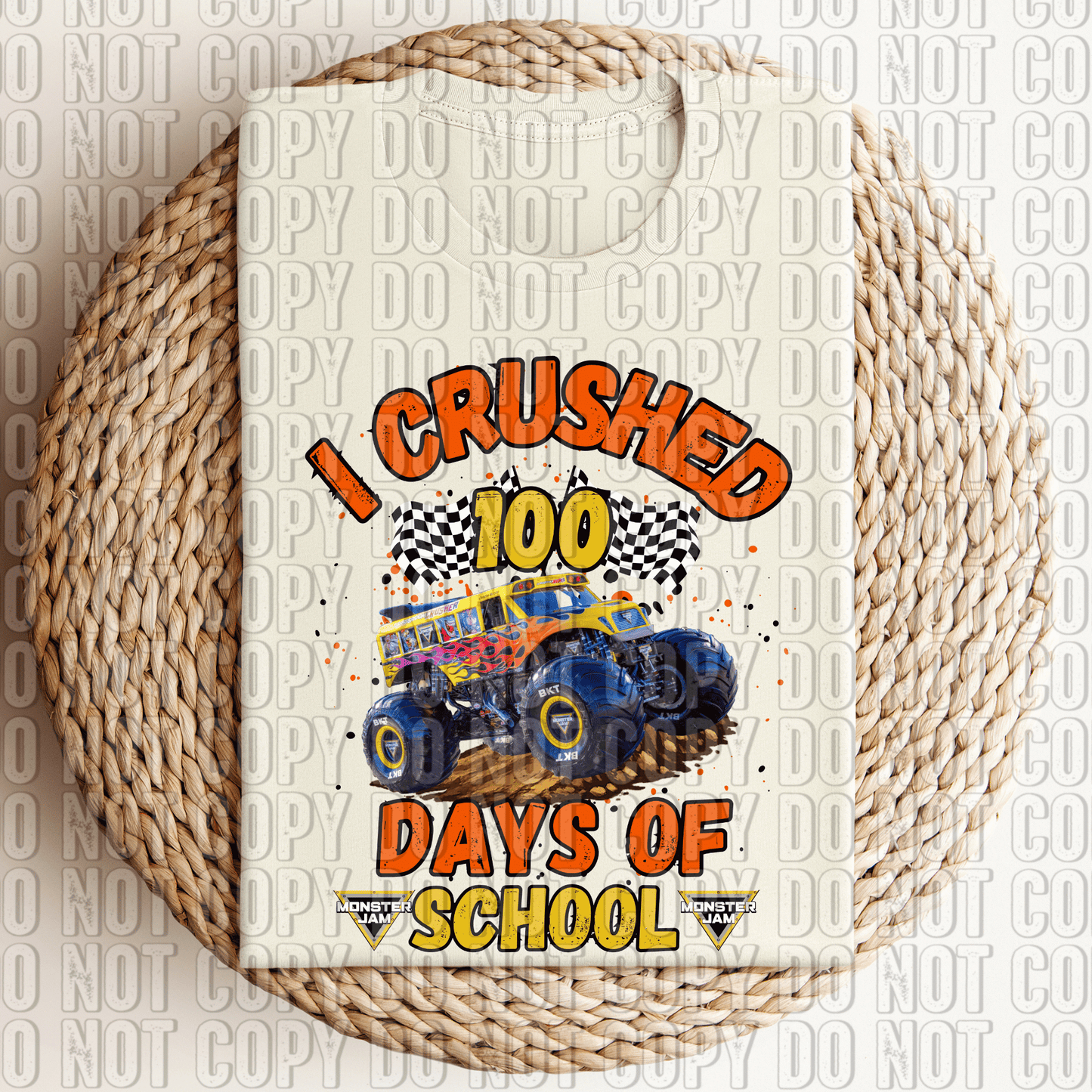Crushed 100 Days DTF Transfer