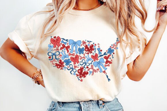 Red, White, Blue Coquette Ribbons USA DTF Transfer