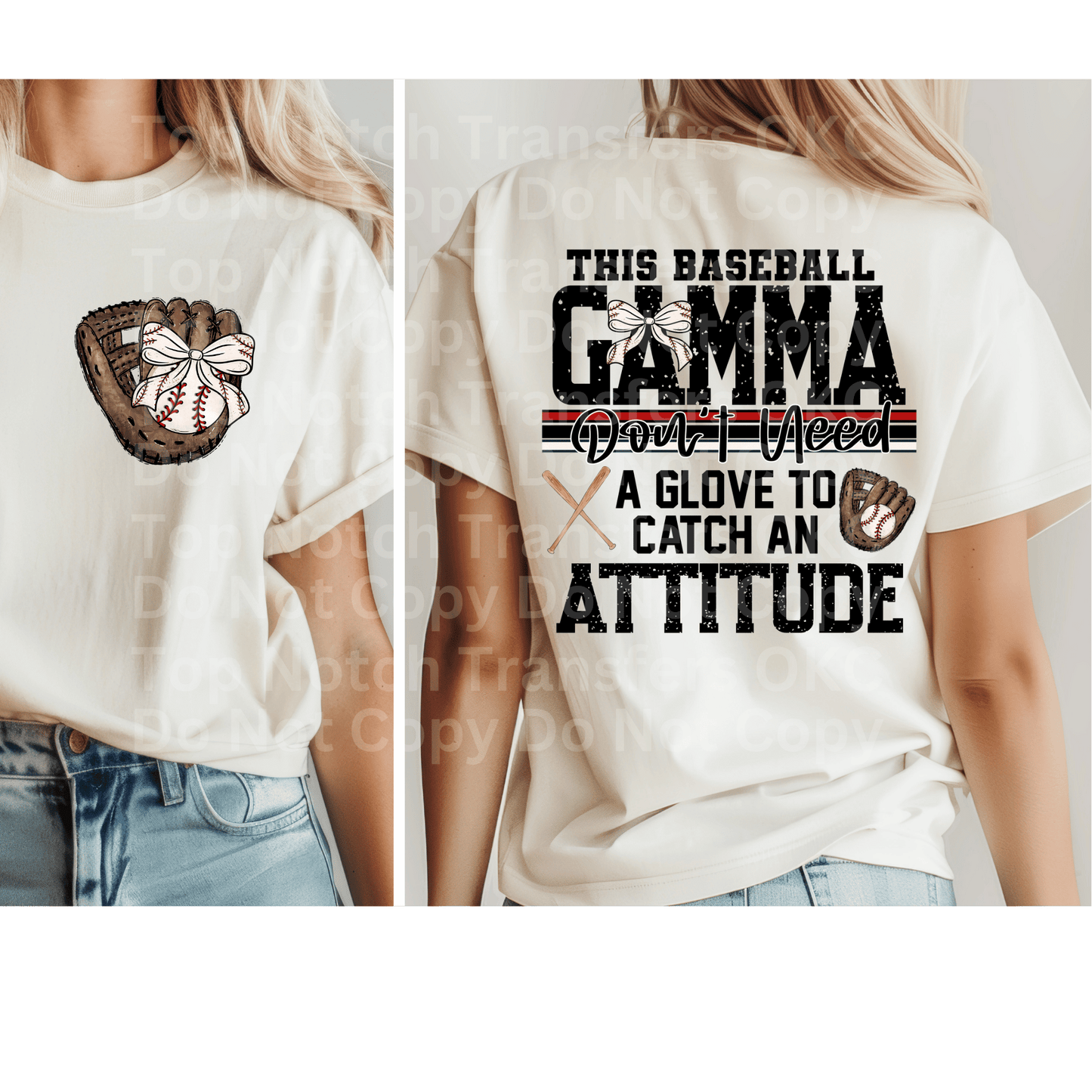 This Baseball Gamma w/ Bow DTF Transfer