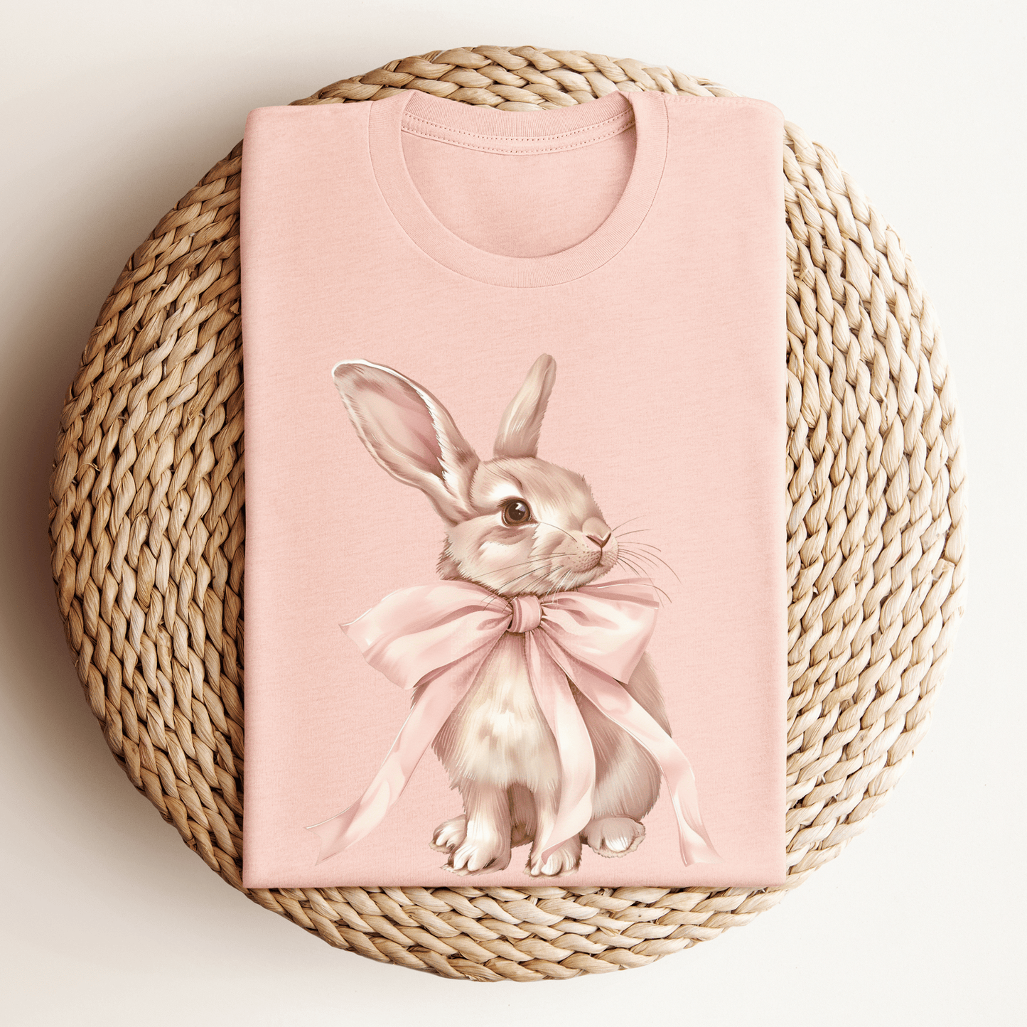 Bunny w/ pink bow DTF Transfer