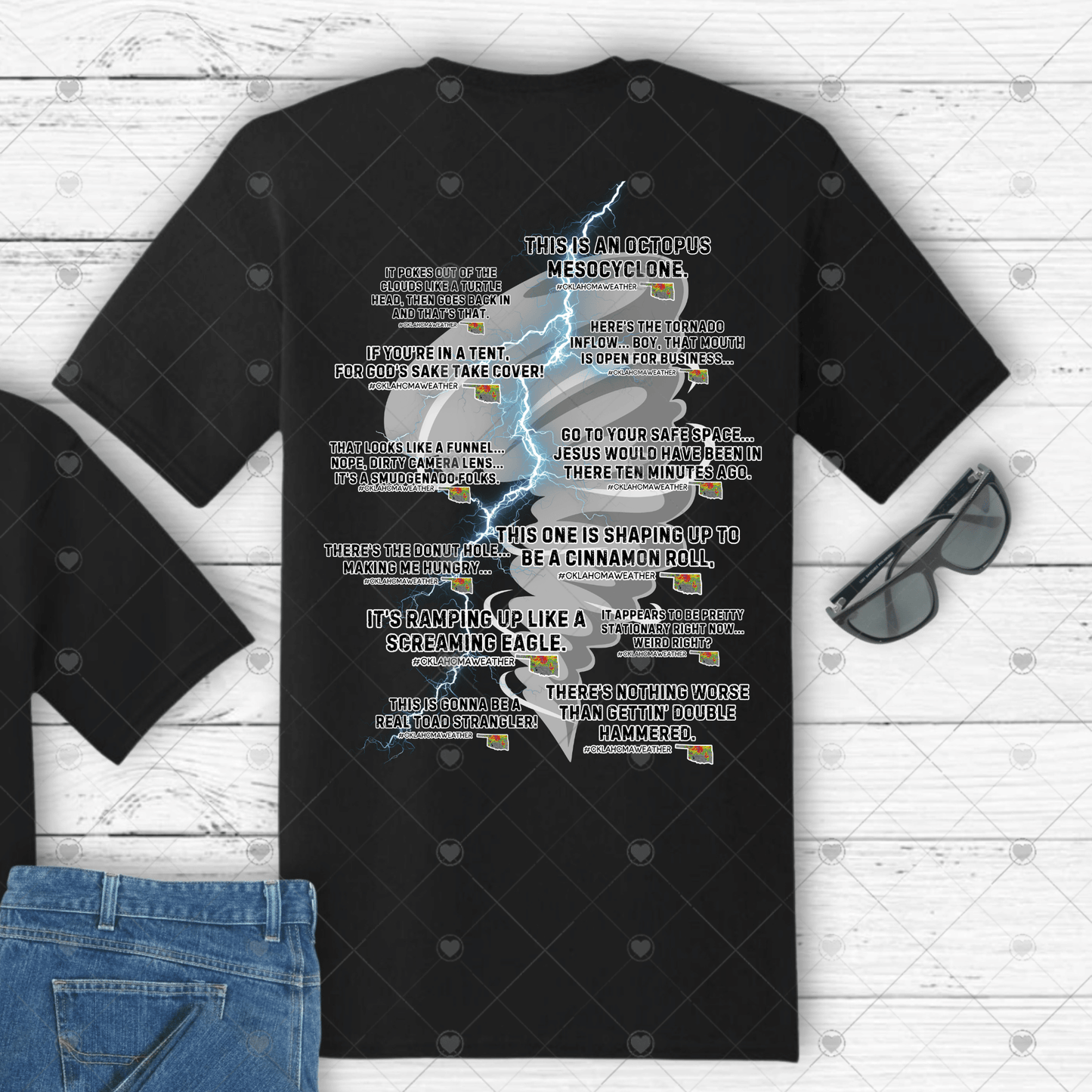 Oklahoma Weather Sayings DTF Transfer (*Recommend Ordering 14in for back design on shirts*