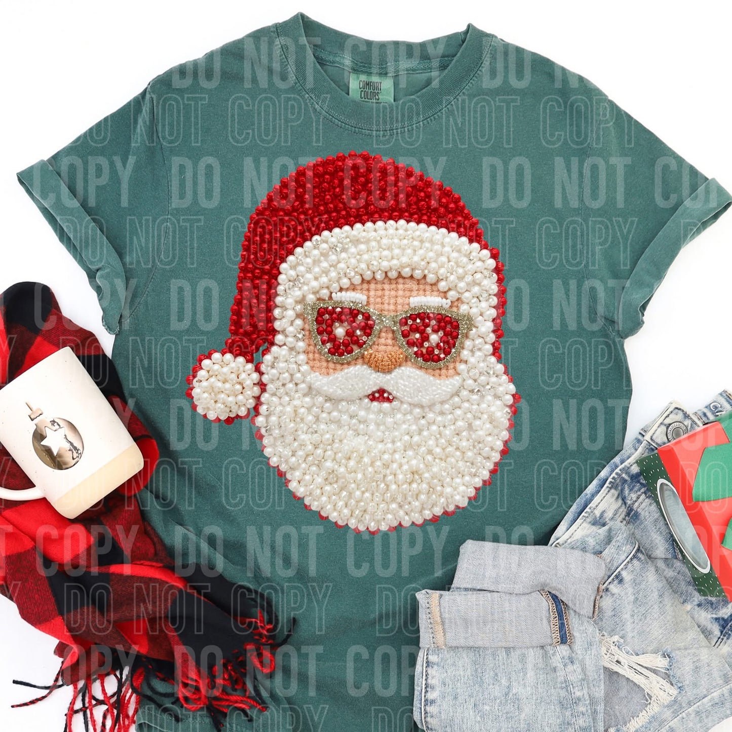 Santa Faux Pearls DTF Transfer