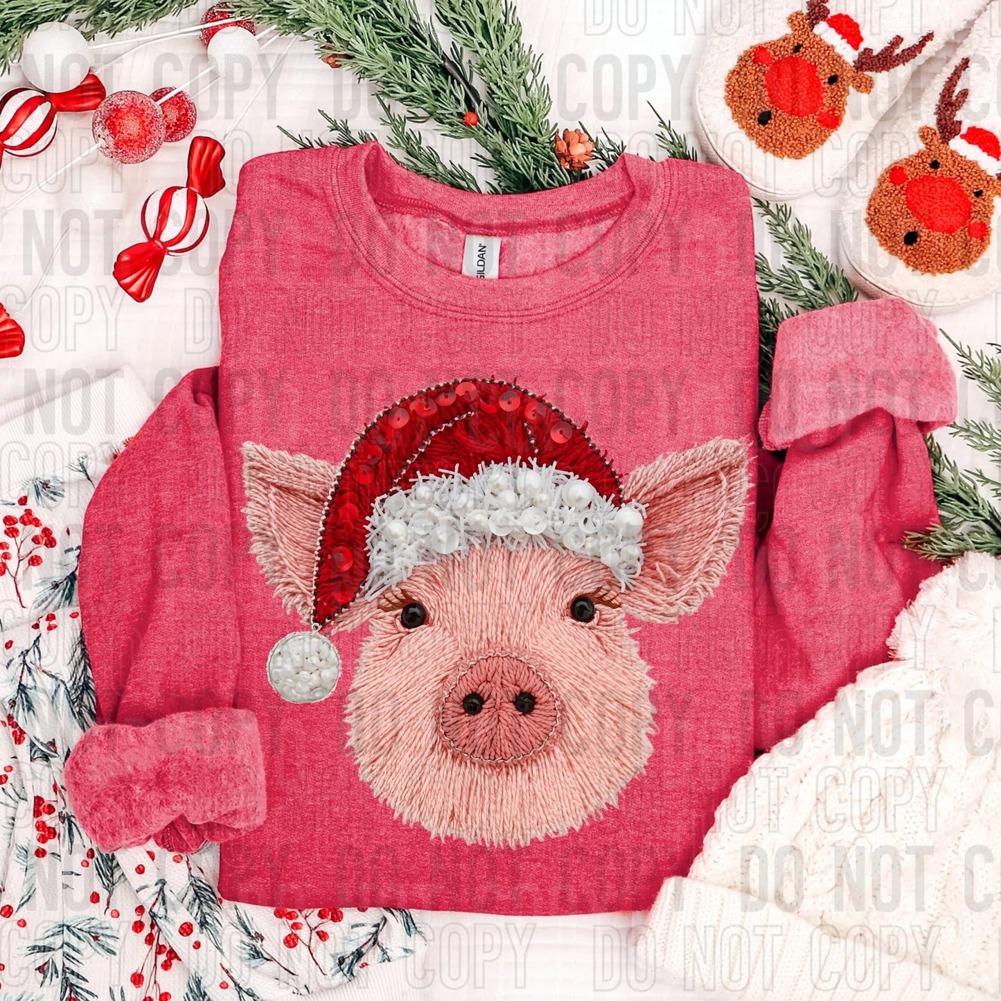 Christmas Pig DTF Transfer