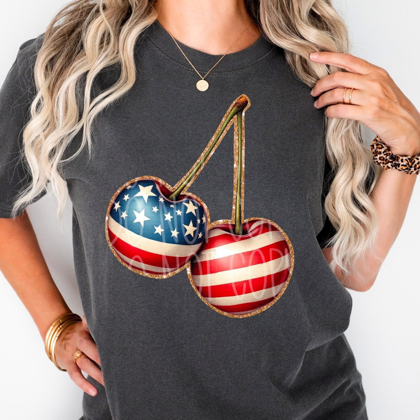 Red White Cherries DTF Transfer