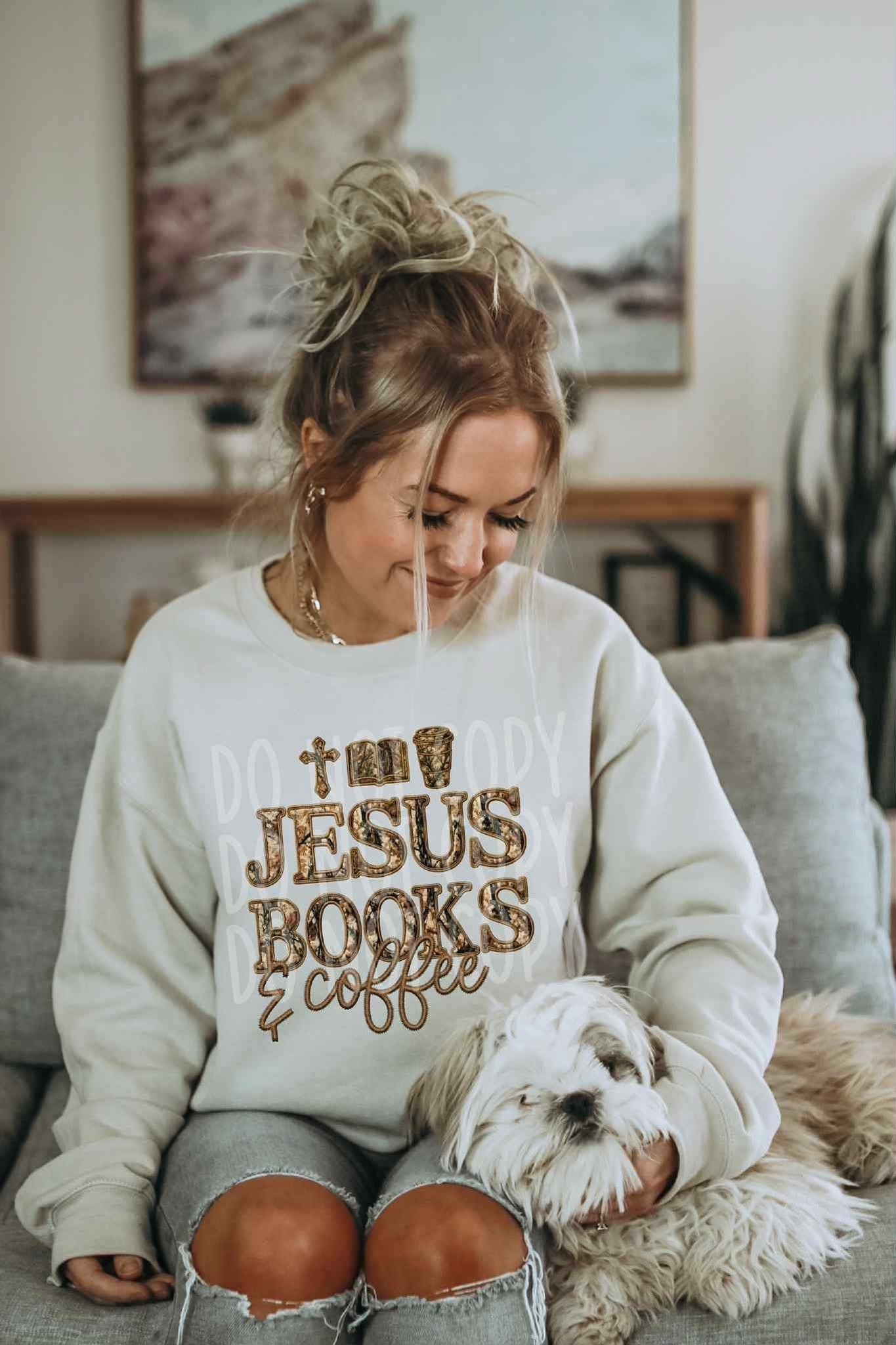 Jesus Books & Coffee DTF Transfer