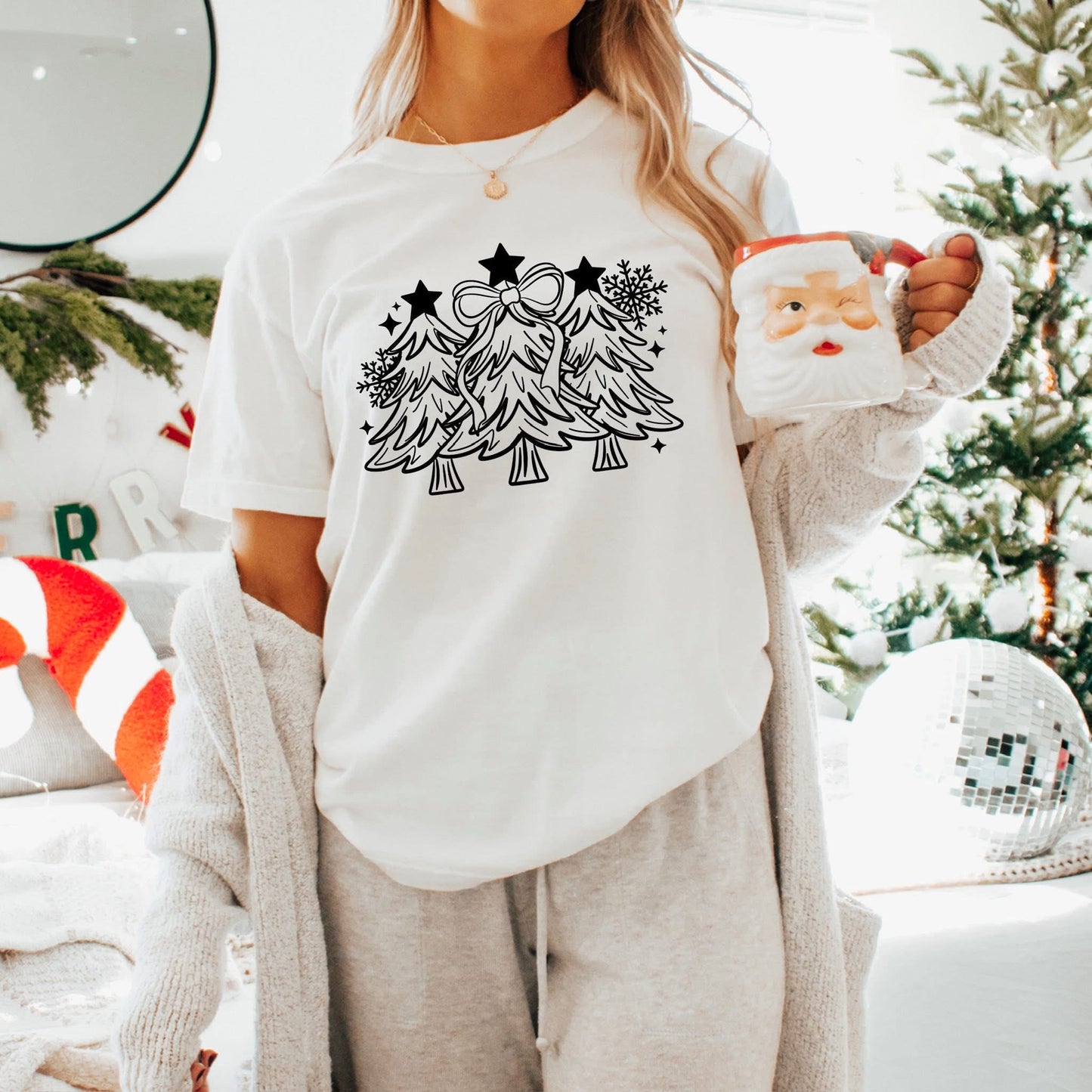 Christmas Trees / Black DTF Transfer