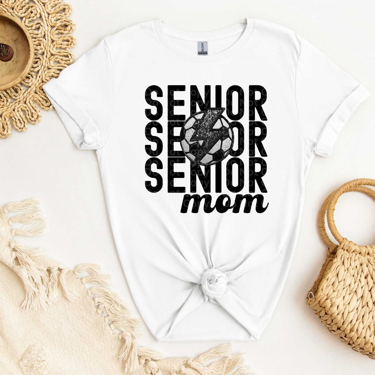 Stacked Senior Mom Soccer DTF Transfer