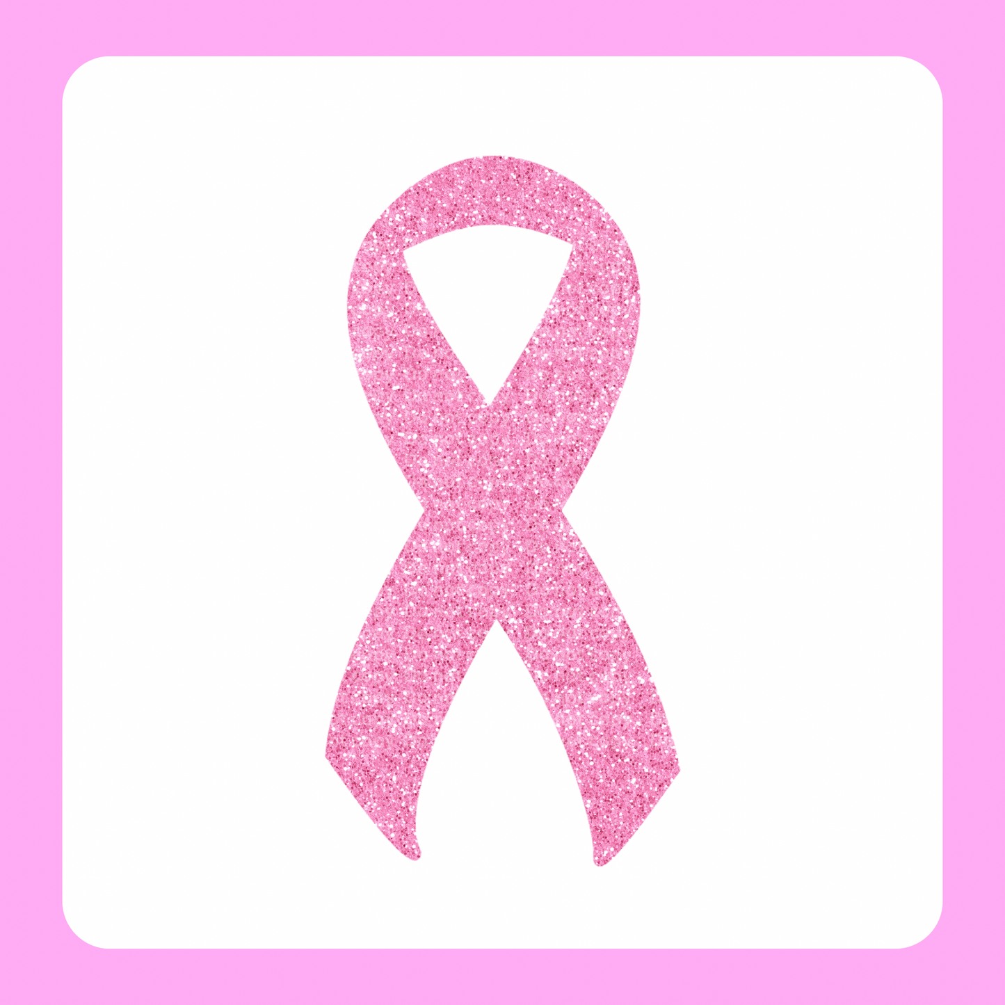 Glitter pink ribbon DTF Transfer