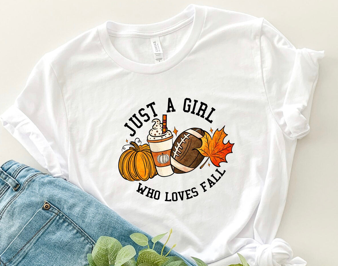 Just a girl who loves Fall Football DTF Transfer