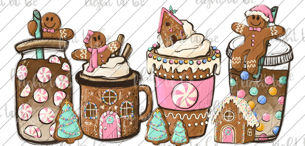 Gingerbread village DTF Transfer