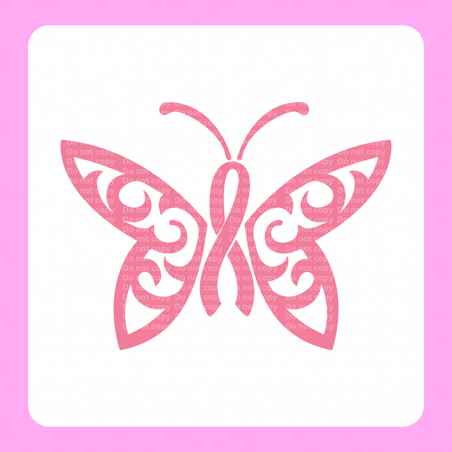 Butterfly Pink Ribbon DTF Transfer
