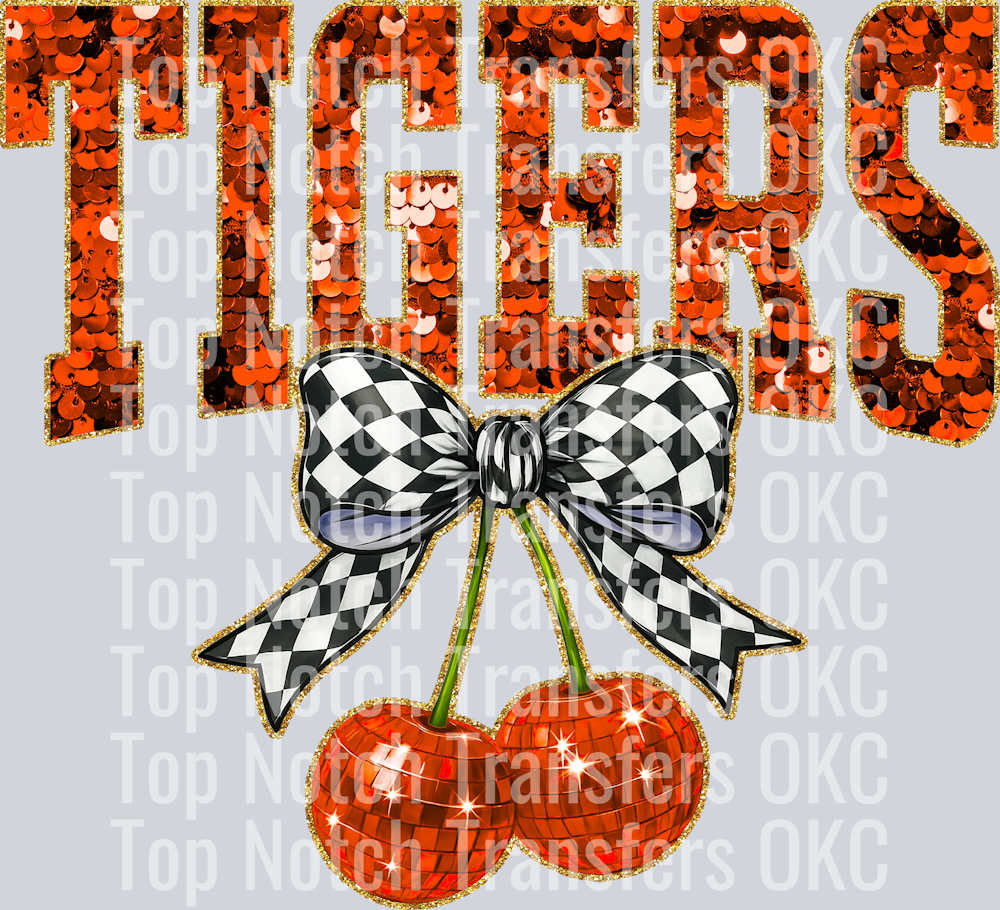 Orange Sequin Cherry Tigers