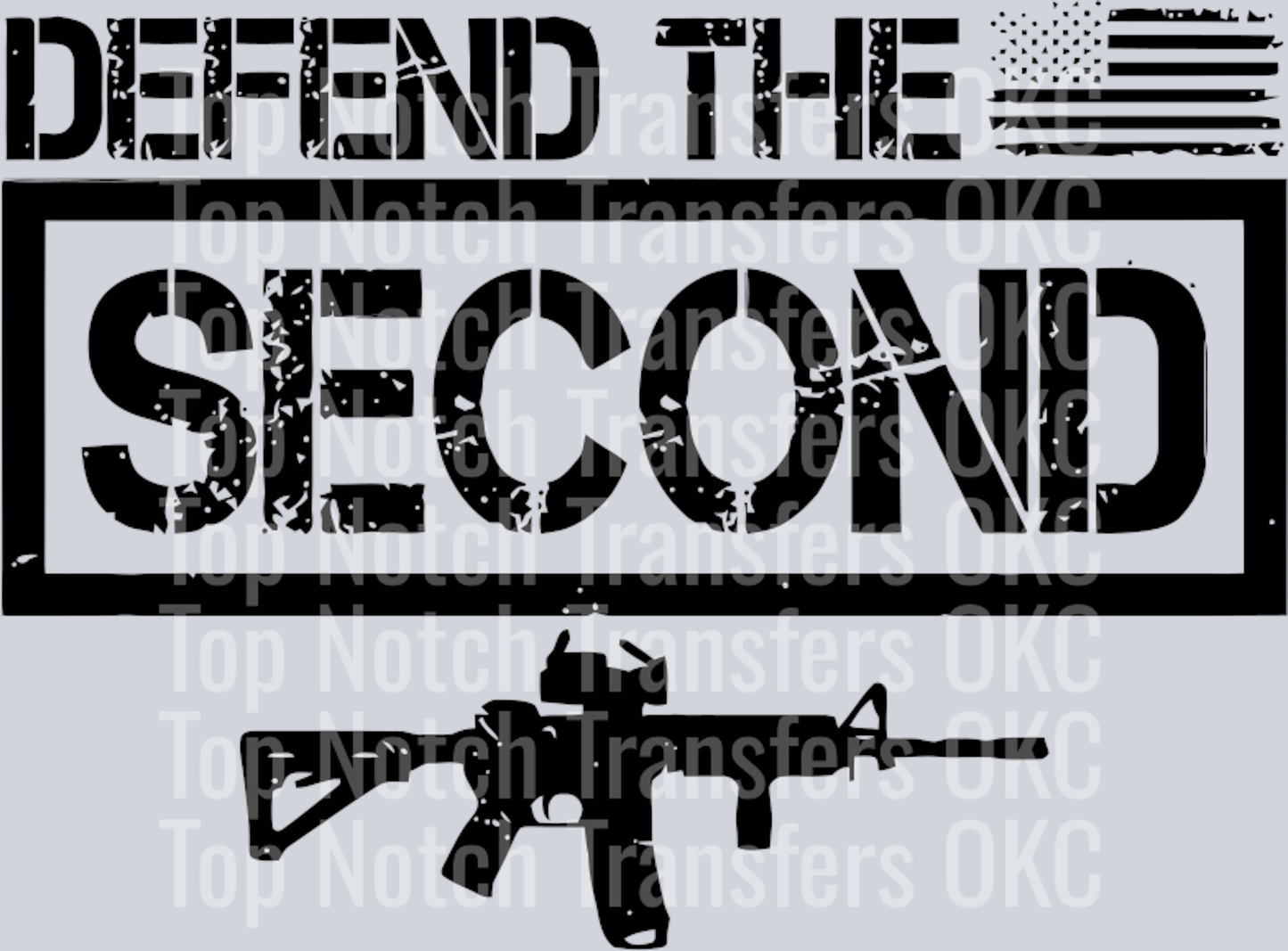 Defend the Second Flag Over Black Frame Distressed/Black