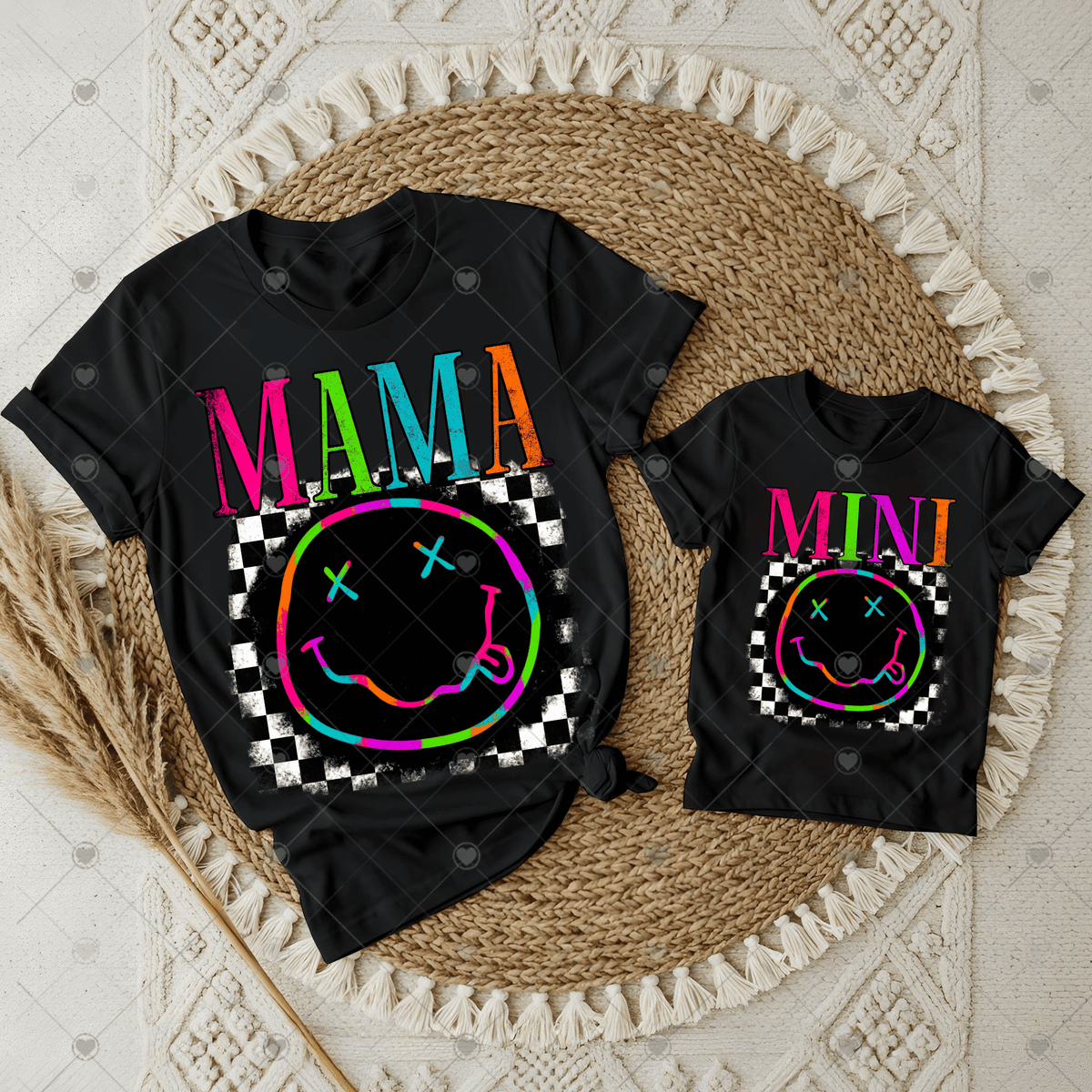 Mama/Mini Colorful Smiley DTF Transfers