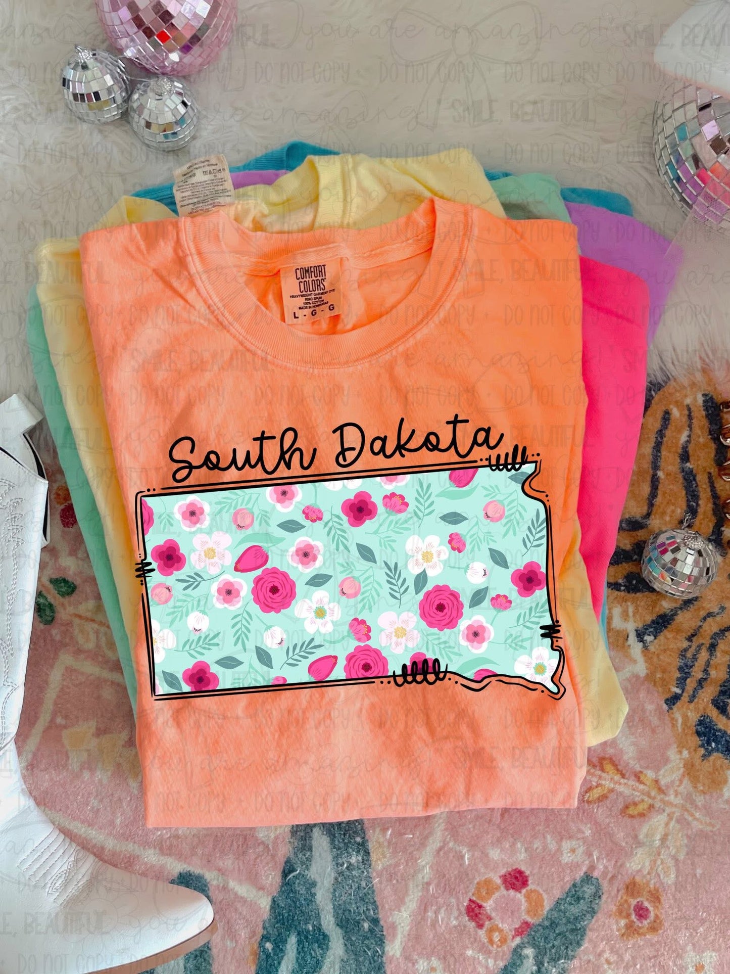 Floral States DTF Transfer