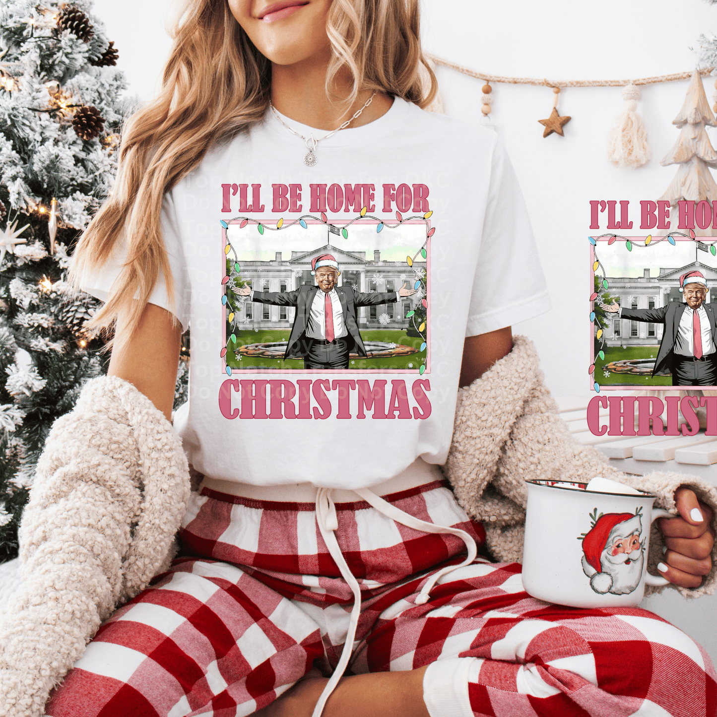 I’ll Be Home For Christmas Pink DTF Transfer