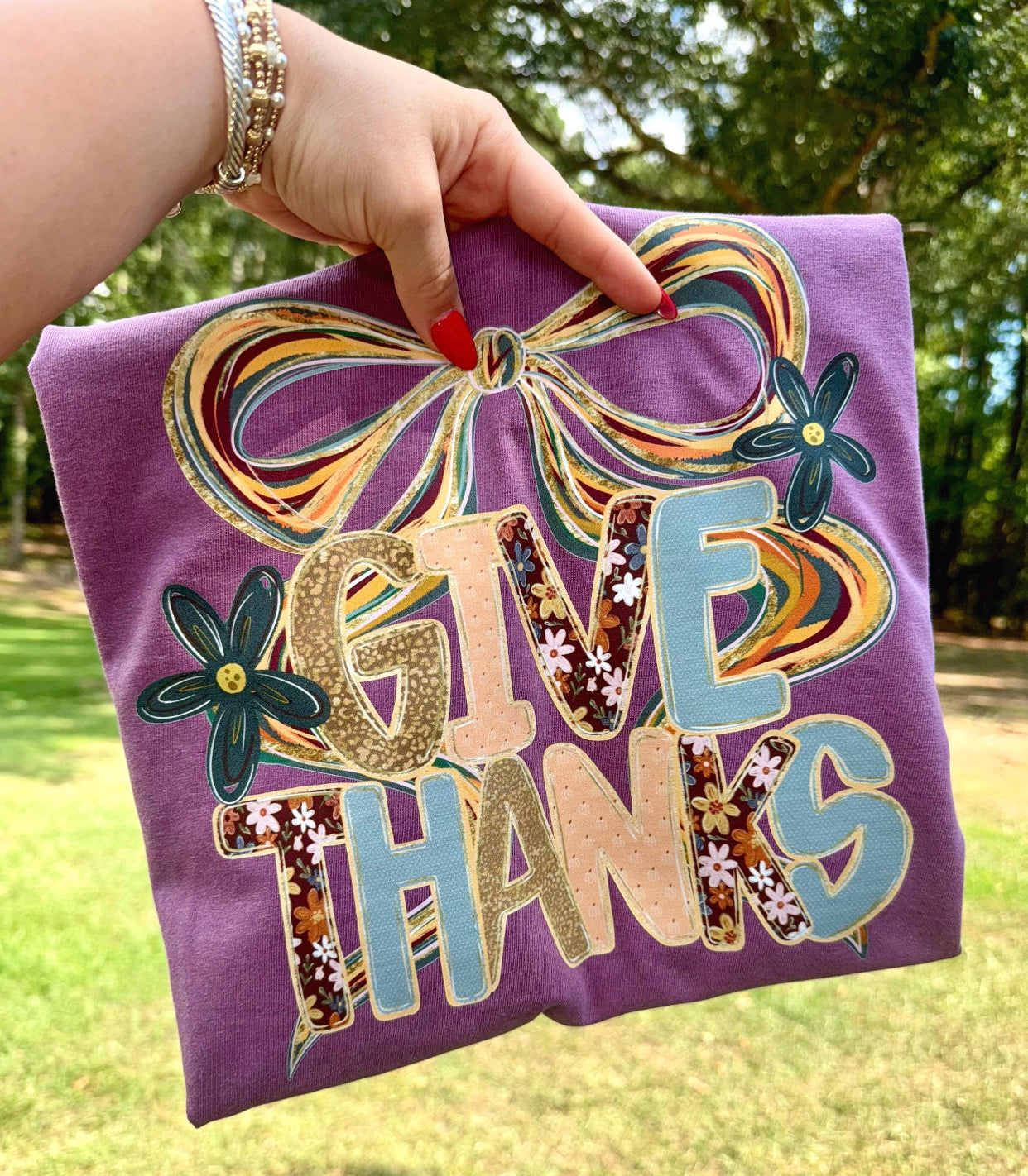 Give Thanks Bow DTF Transfer