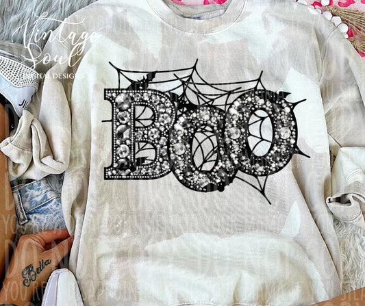 Boo Faux Rhinestone DTF Transfer