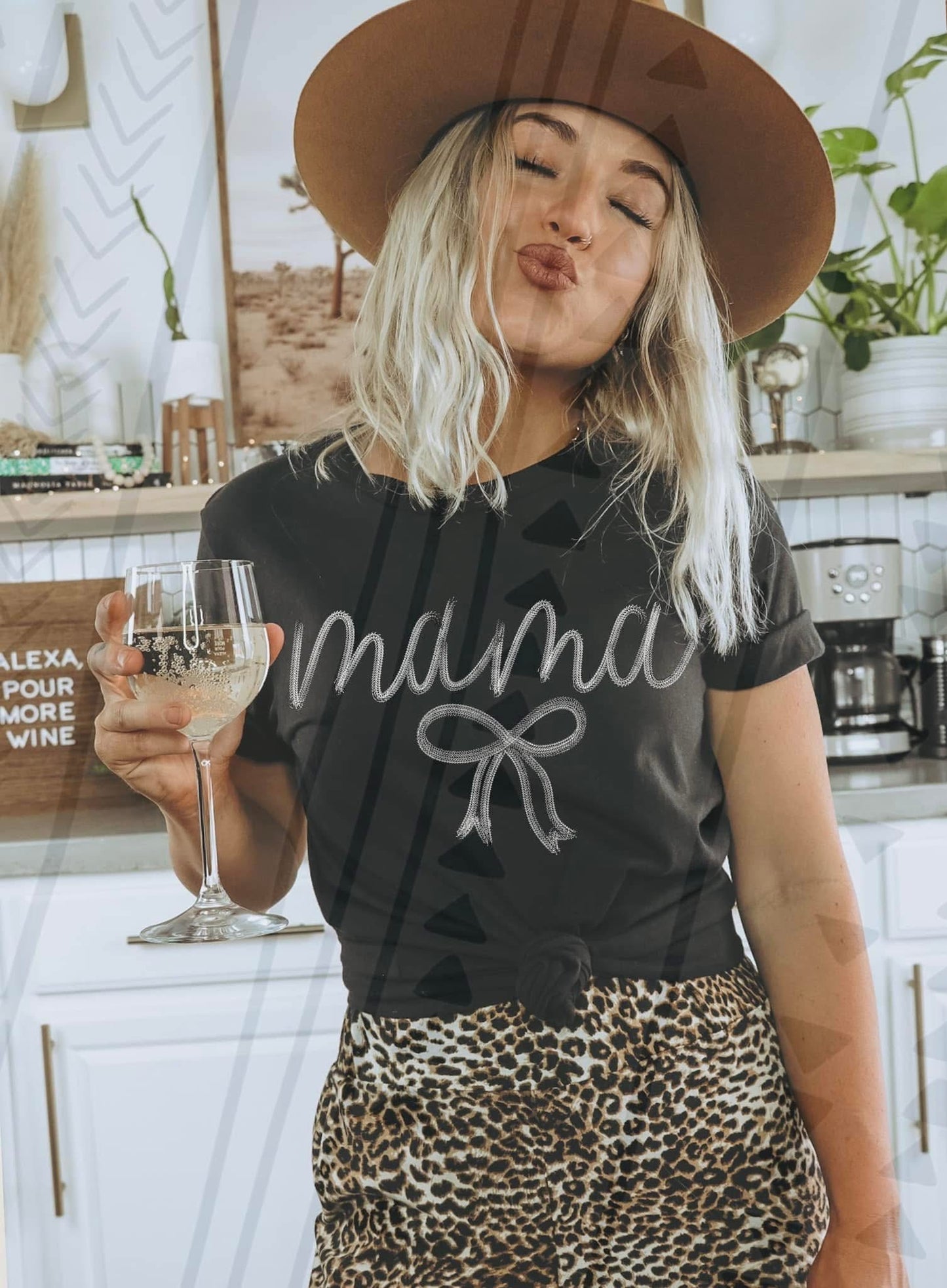 Mama White Stitching DTF Transfer