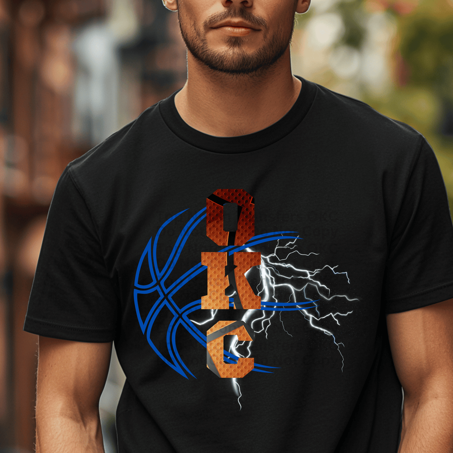 OKC Basketball Lightning Coils DTF Transfer