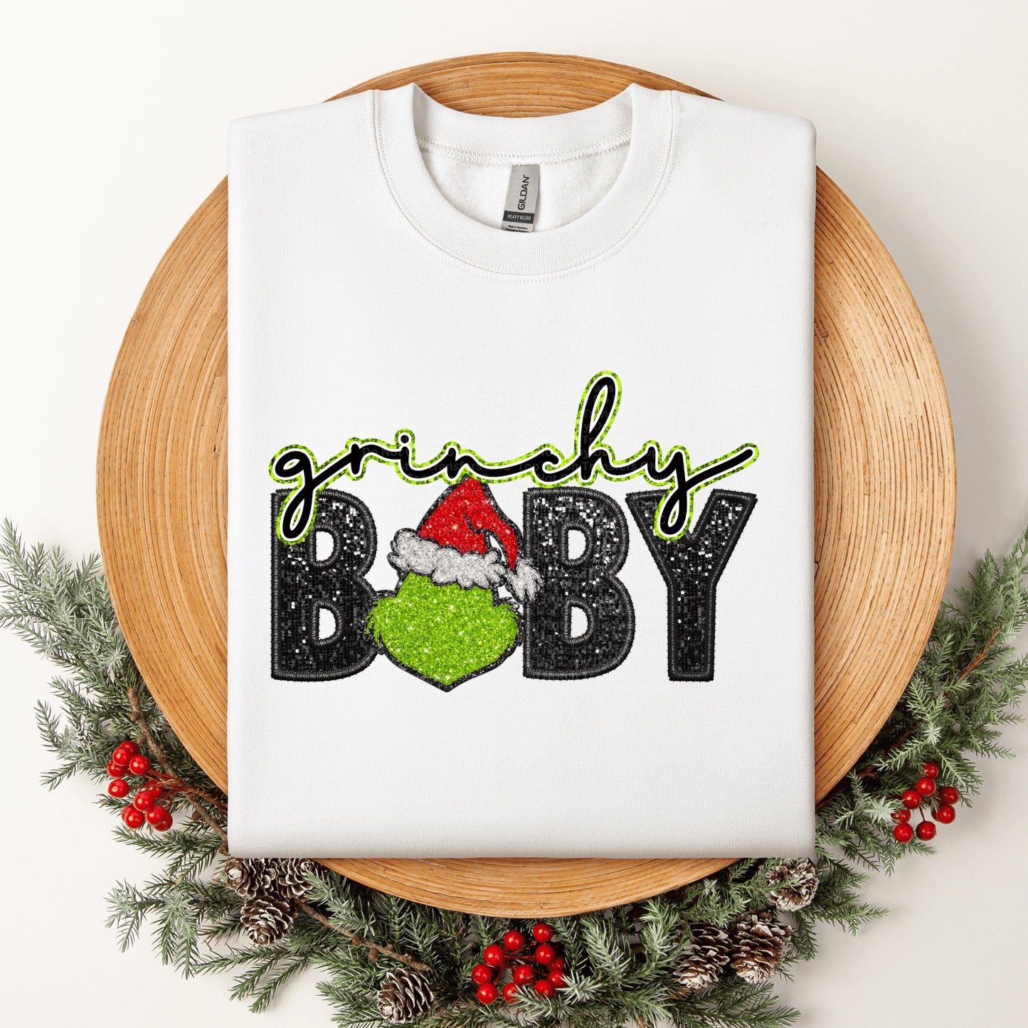 Gr!nchy Baby Faux Sequin DTF Transfer