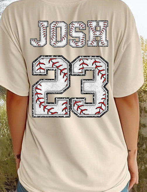 Baseball Custom Name/Number DTF Transfer *Put Name & Number in notes at checkout*