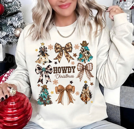 Howdy Western Bows Christmas DTF Transfert