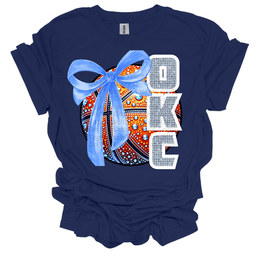 OKC Faux Rhinestone BB w/ bow 2 DTF Transfer