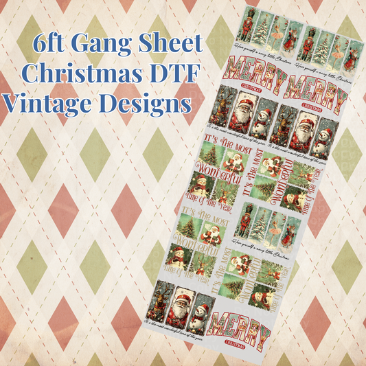 6ft Christmas Vintage Gang Sheet