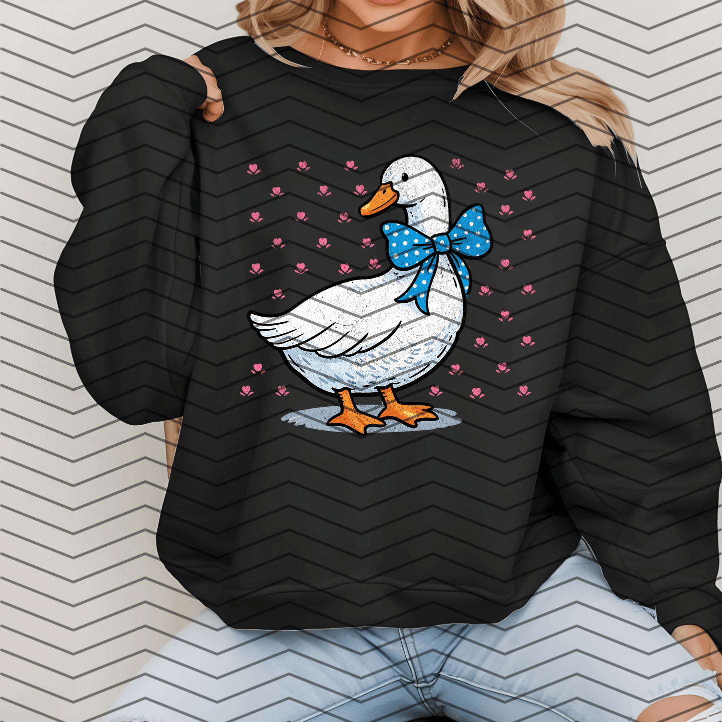 Blue Ribbon Goose DTF Transfer