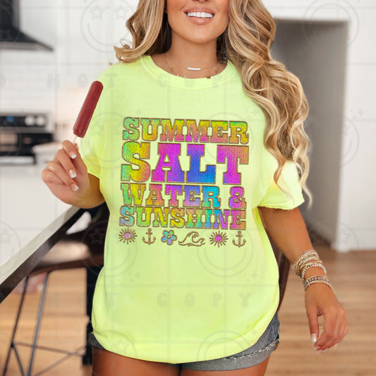 Summer, Salt Water & Sunshine DTF Transfer