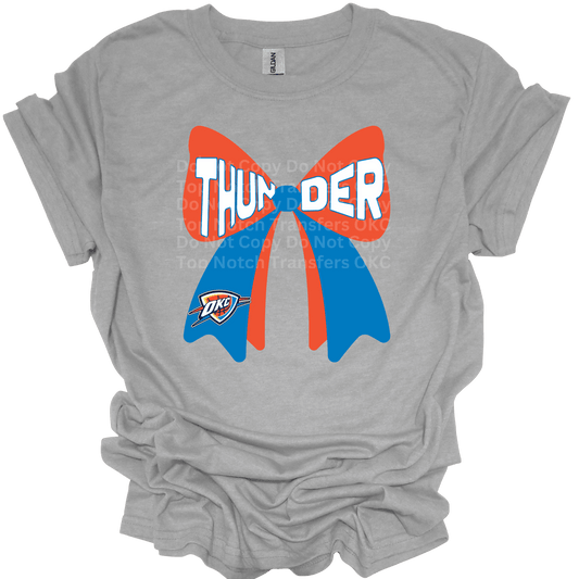 Thunder Blue & Orange Bow DTF Transfer