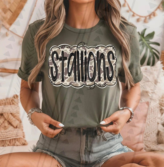 Stallions Camo DTF Transfer