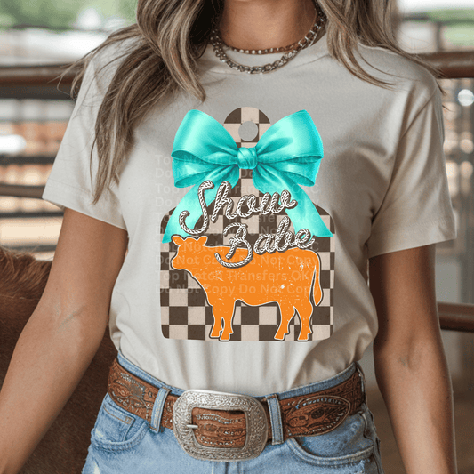 Blue Show Babe-Calf DTF Transfer
