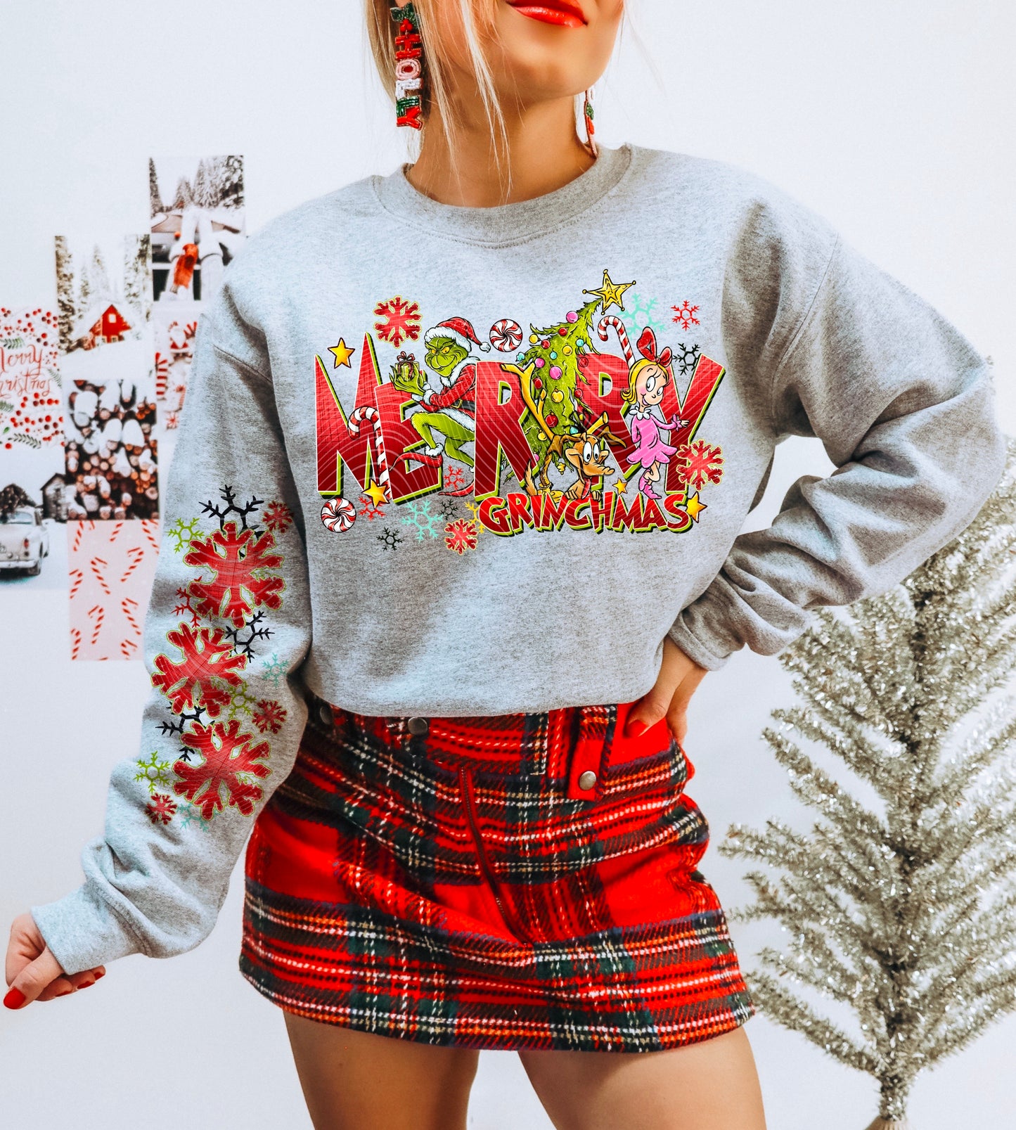 Merry Gr!nchmas Red *Optional long sleeve design* DTF Transfer