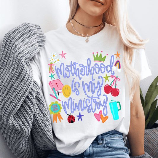 Motherhood Is My Ministry Purple DTF Transfer