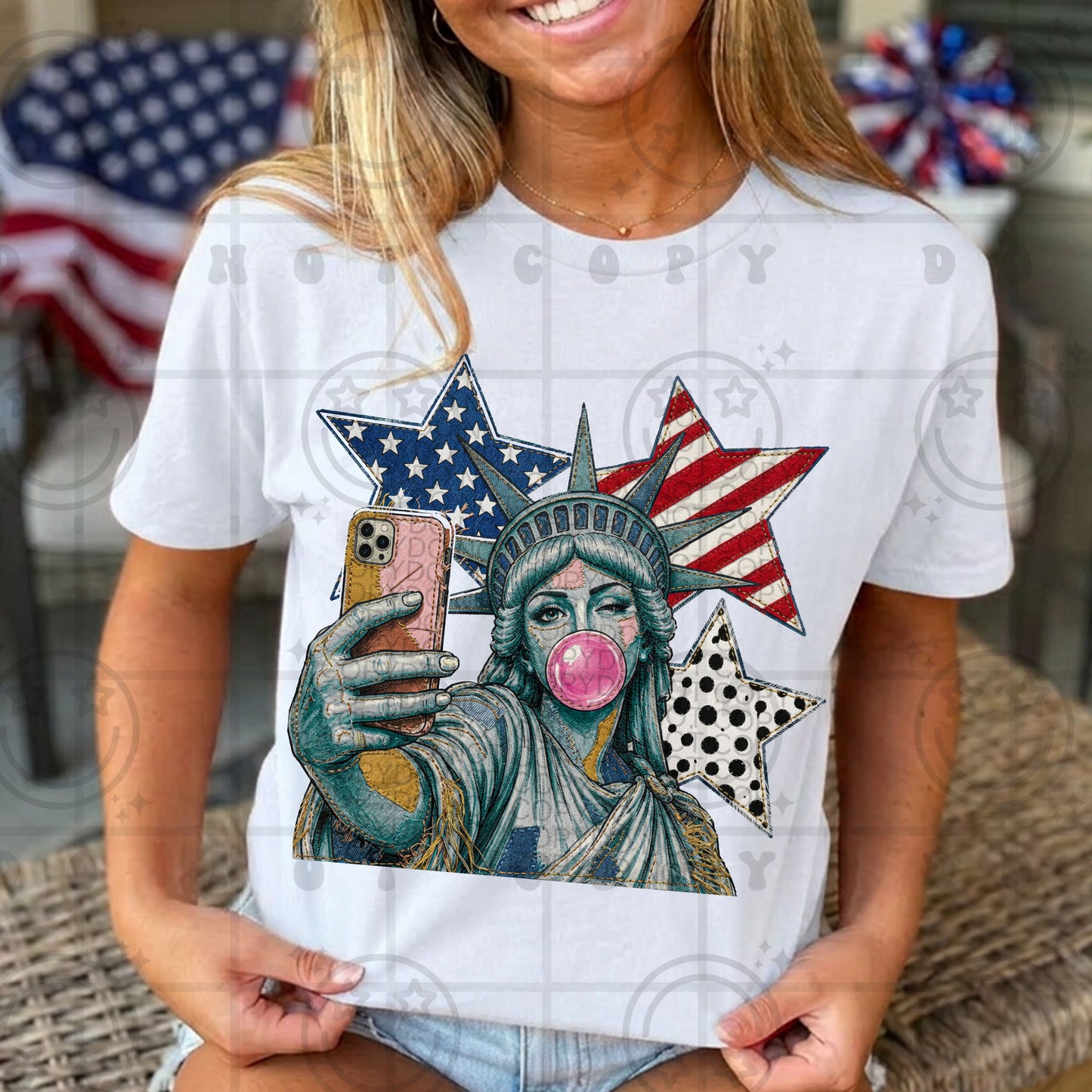 Statue of Liberty Selfie DTF Transfers