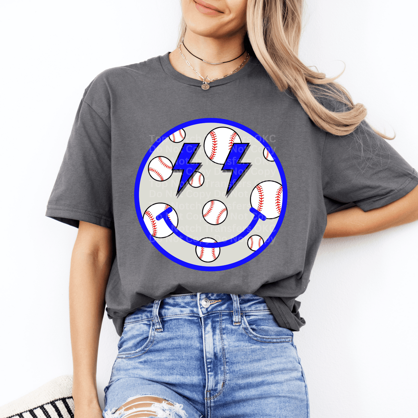 Baseball Smiley DTF Transfer