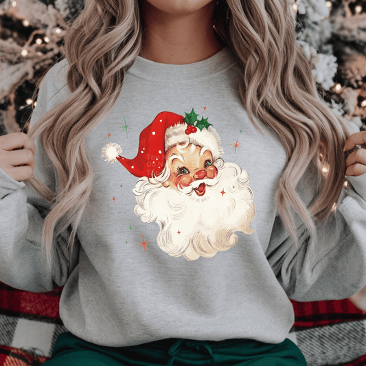 Vintage Santa Red Hat DTF Transfer