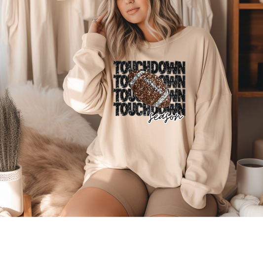 Touchdown Season Sequins/Glitter DTF Transfer