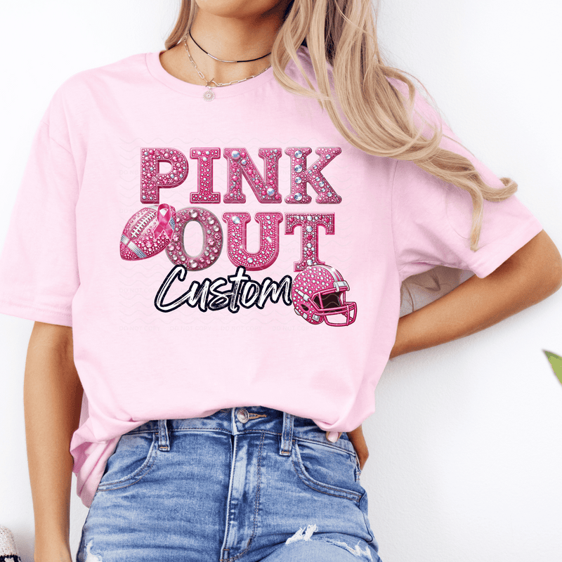 Pink Out Custom DTF Transfer*Leave Mascot name for custom in checkout notes*