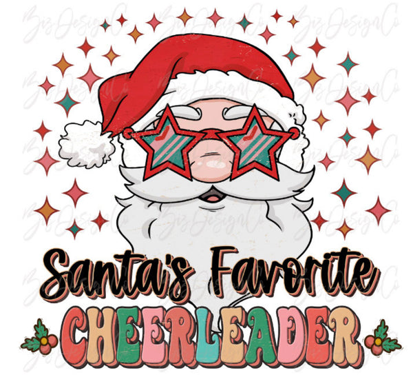 Star Eyes Santa’s favorite Cheerleader DTF Transfer